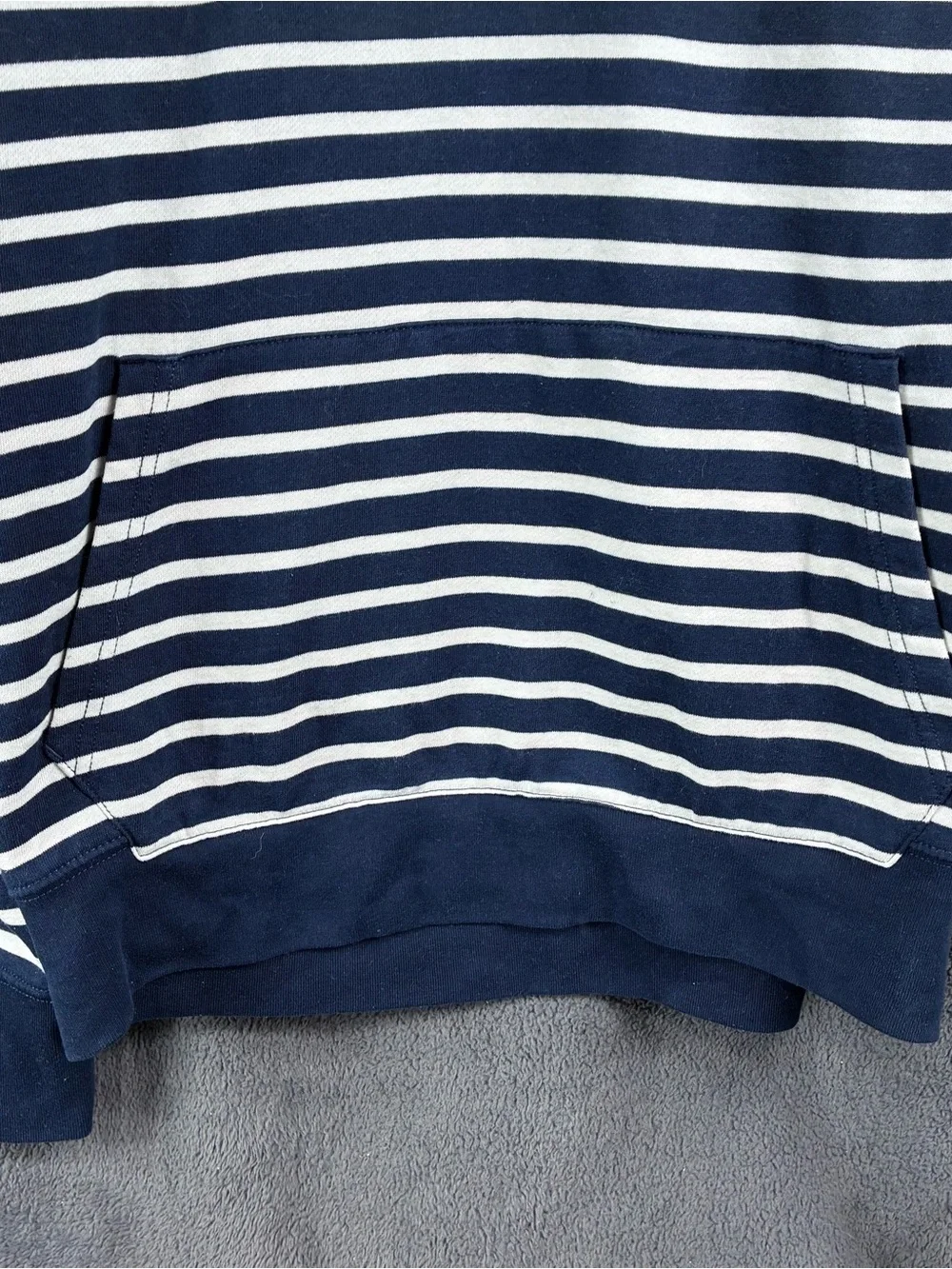 J.Crew Vintage Fleece Striped Hoodie Men’s XL Navy White Nautical Pullover